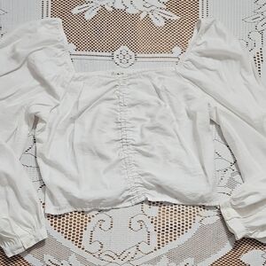 Elegant White Puff Sleeve Top